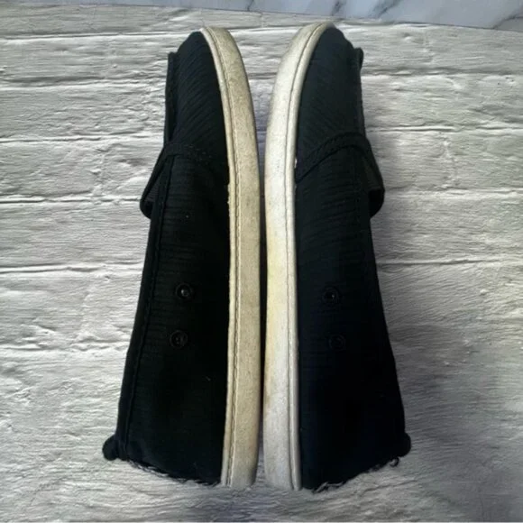 Roxy Minnow VII Black Canvas Slip On Boat Shoes - Picture 5 of 11